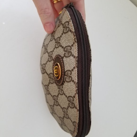 80's Vintage Gucci Cosmetic Bag/Clutch/Pouch with box - Picture 5 of 12